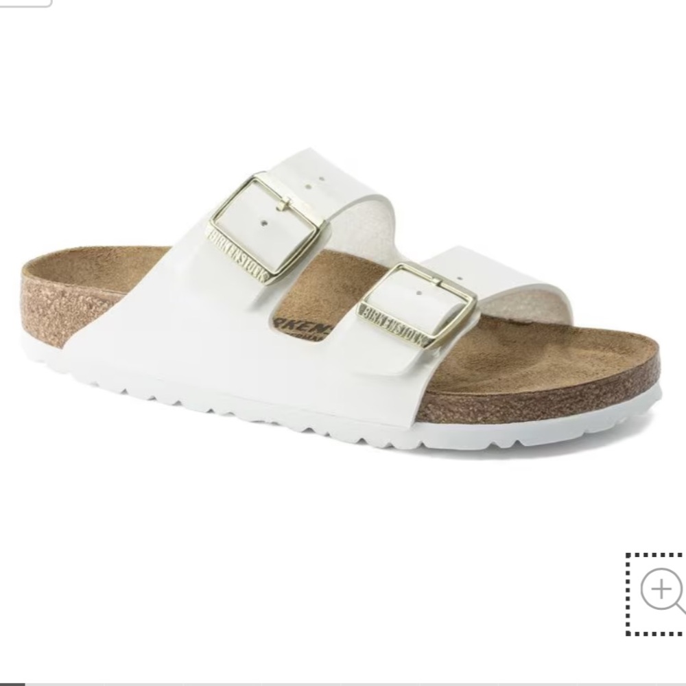 Birkenstock White Double Strap Sandals with Buckles